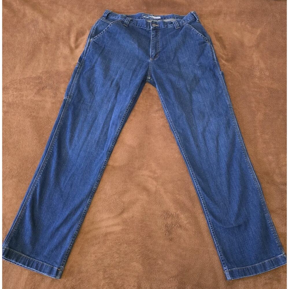 Carhartt Mens Relaxed Fit Jeans 36x32 Denim Workwear Utility Farm Chore